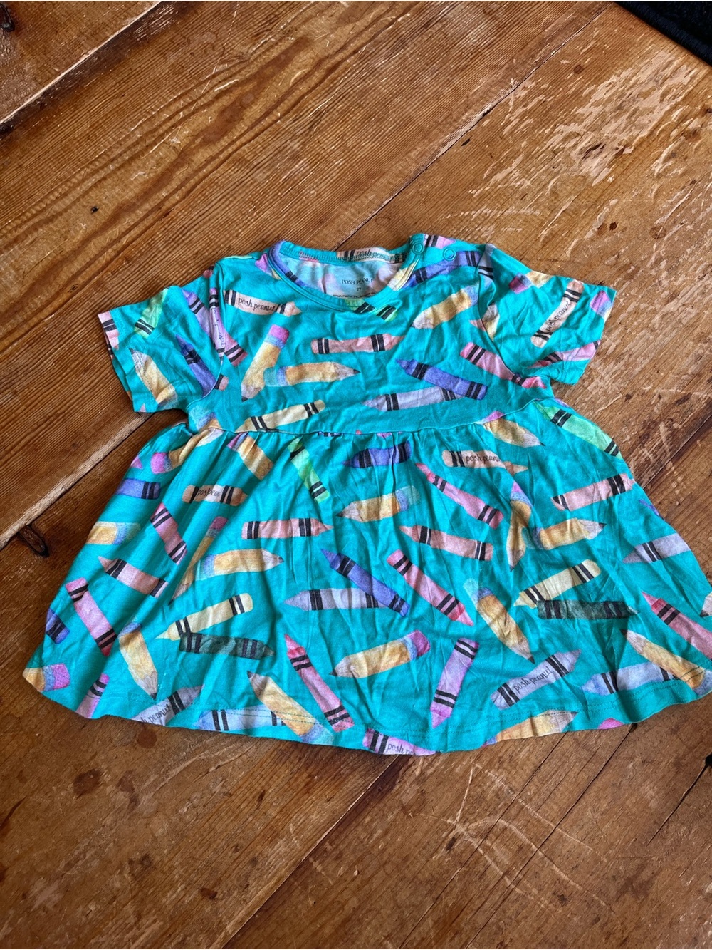 Posh Peanut 2T crayon shirt blue